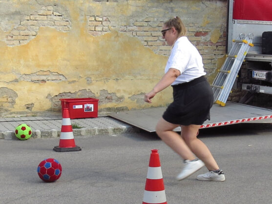 Bild: Nina Auswerth beim Anlauf.