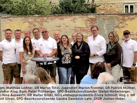 Bild: Das Organisationsteam der SPÖ Seefeld-Kadolz mit den Ehrengästen