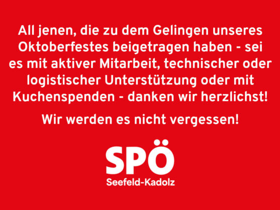 Bild: Danksagung an das Organisationsteam und die Unterstützer*innen Oktoberfestes
